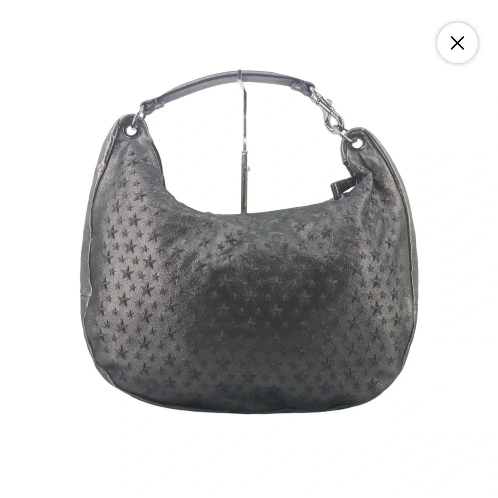 Jimmy Choo Metallic Nappa Leather Star Studded Sky Hobo Bag - Picture 2 of 8